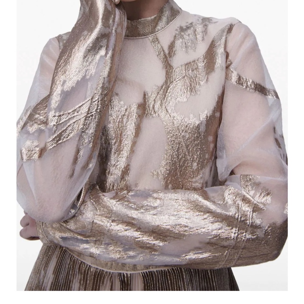 Jonathan Simkhai Gold Long Sleeve Dress - Picture 4 of 8